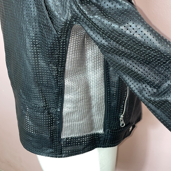 RARE Rebecca Minkoff 100% Lamb Leather Moto Jacket Laser Cut Stars - Picture 7 of 12